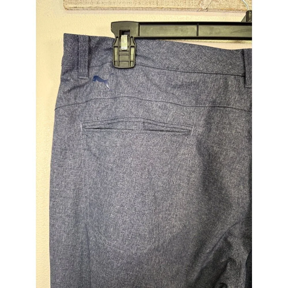 Puma Mens Heathered Navy Golf Pants W38/L32 Stretch Performance Athletic